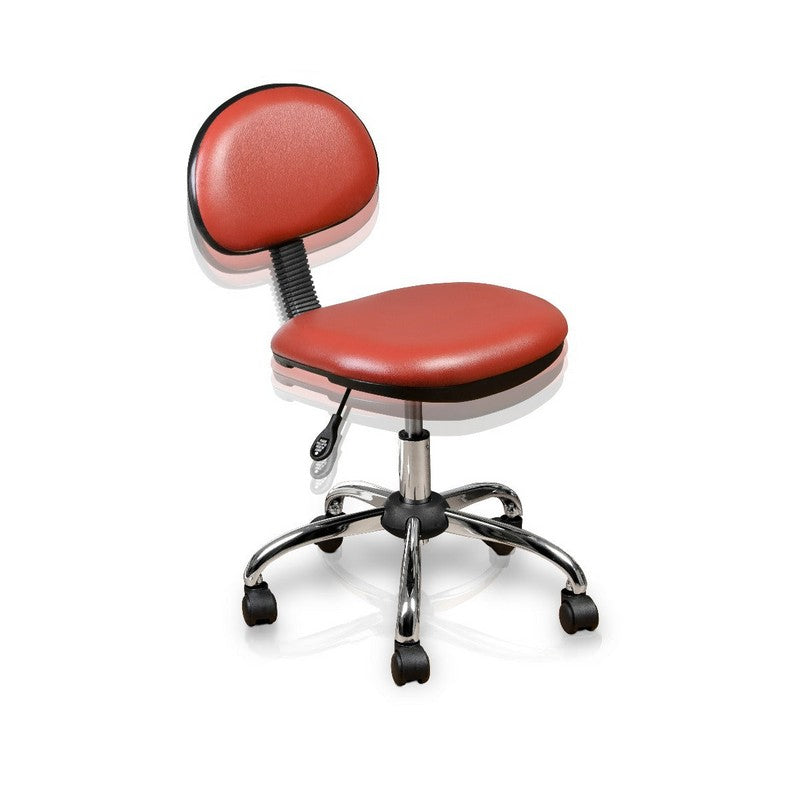 Technician Chair Burgundy with Chrome Base